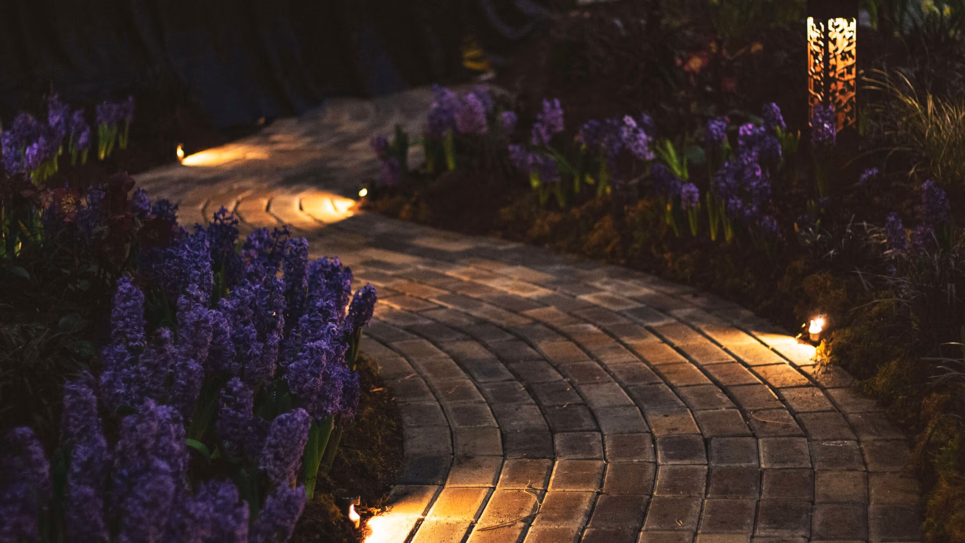 Verlichting langs tuinpad